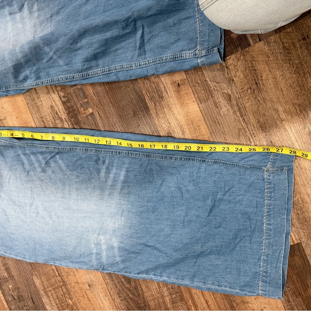 Pilcro Light Blue Wide Leg Flare Jeans - Picture 9 of 10